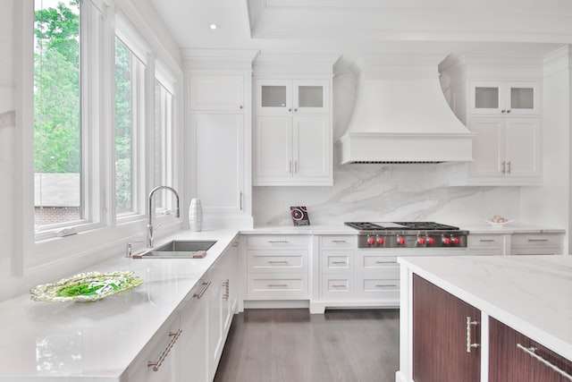 a minimalist kitchen with white wooden kitchen cabinet and sink